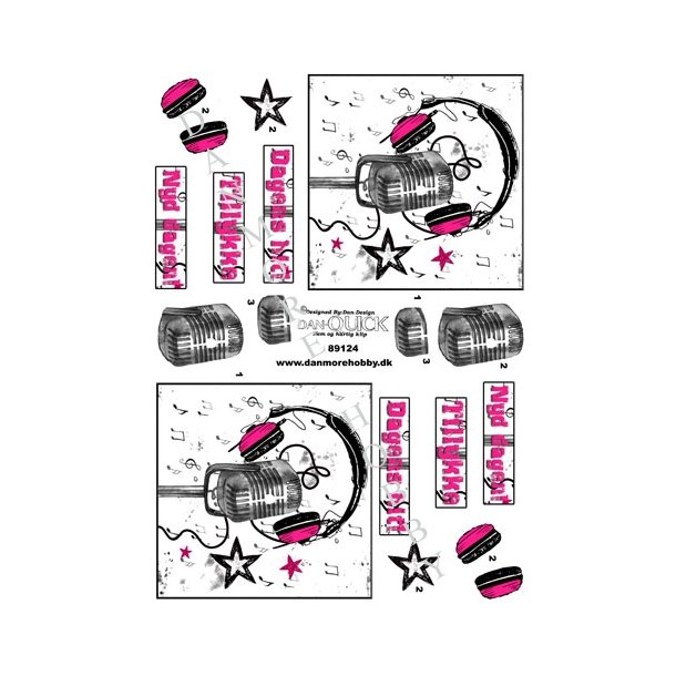 3D Pink h�jtaler og heatset
