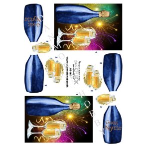 3D Champagneflaske