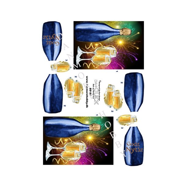 3D Champagneflaske