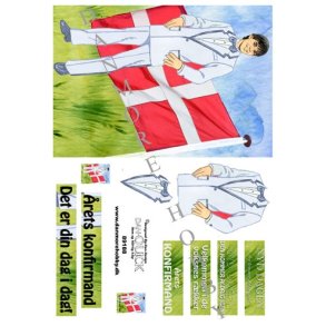 3D  Konfirmanddreng med flag A5