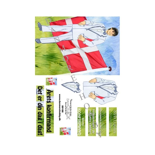 3D  Konfirmanddreng med flag A5