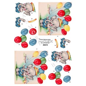  3D Elefant med balloner