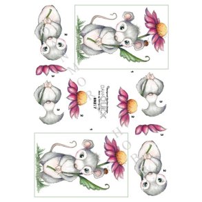  3D Mus med blomst