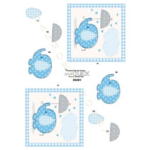 3D Lysebl� babyelefant
