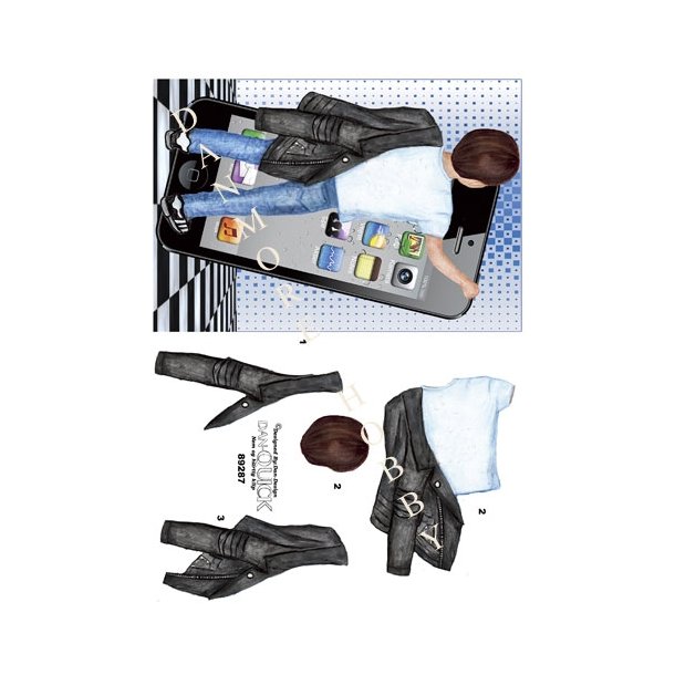  3D Dreng med iphone A5