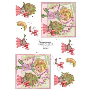  3D Pige med blomster