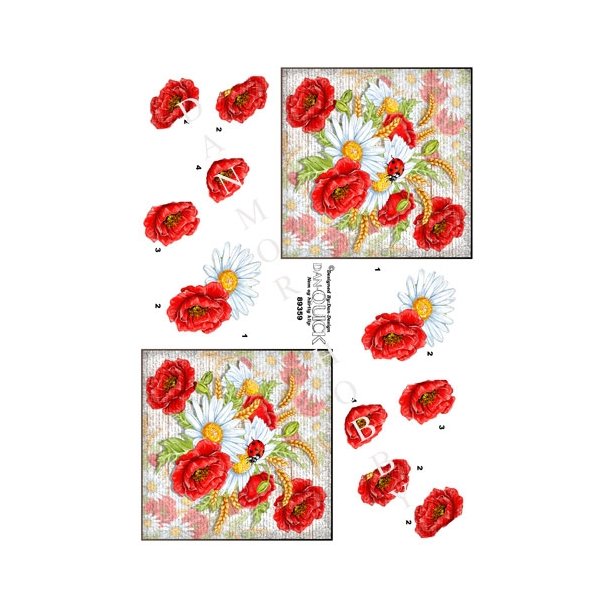  3D Valmuer og marguerit