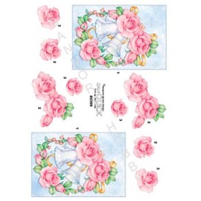 3D Klokke med blomster
