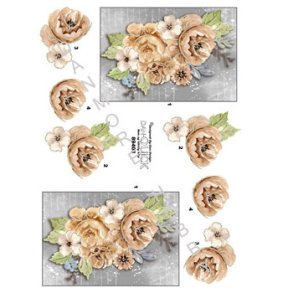 3D Orange blomster