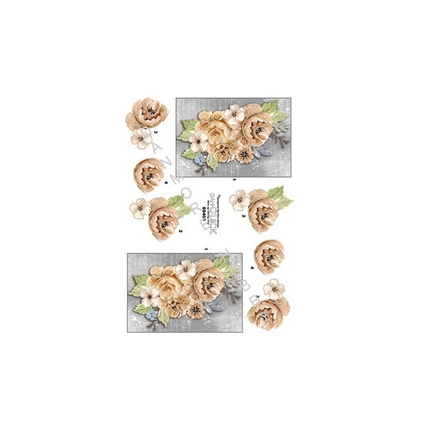 3D Orange blomster