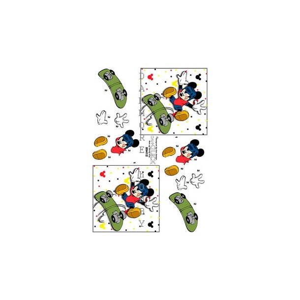 Mickey p� skateboad