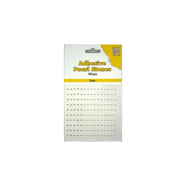  NS Selvkl�bende halvperler hvide nuancer 2mm 150 stk