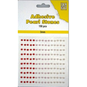 NS Selvkl�bende halvperler r�de nuancer 3 mm 150 stk