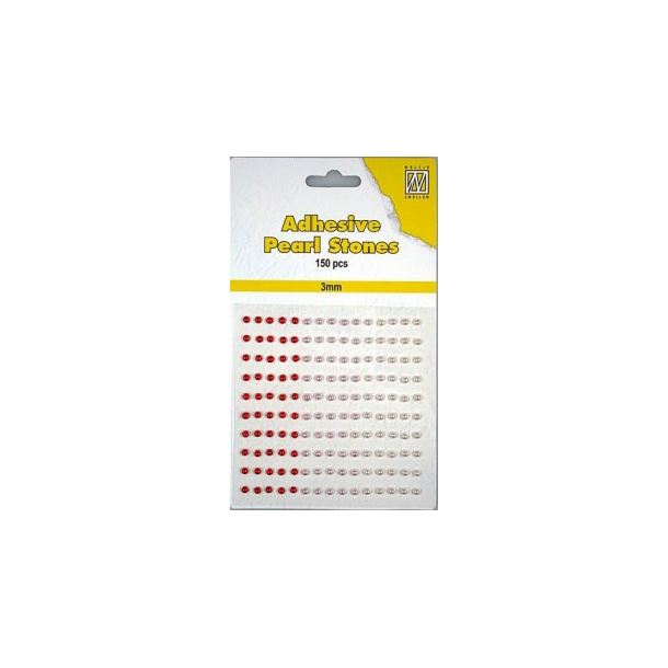 NS Selvkl�bende halvperler r�de nuancer 3 mm 150 stk