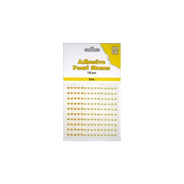 NS Selvkl�bende halvperler gul-guld nuancer 3 mm 150 stk