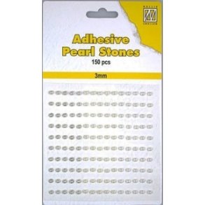  NS Selvkl�bende halvperler hvide nuancer 3 mm 150 stk