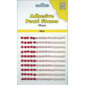 NS Selvkl�bende halvperler r�de nuancer 4 mm 150 stk