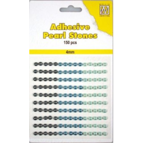 NS Selvkl�bende halvperler bl� nuancer 4 mm 150 stk