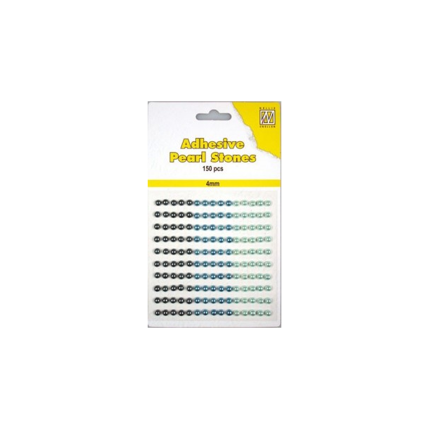 NS Selvkl�bende halvperler bl� nuancer 4 mm 150 stk