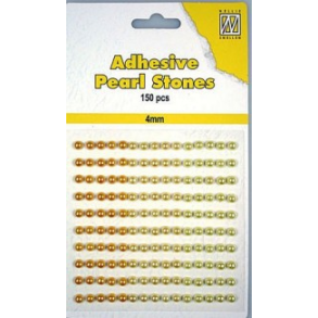 NS Selvkl�bende halvperler gul-guld nuancer 4 mm 150 stk