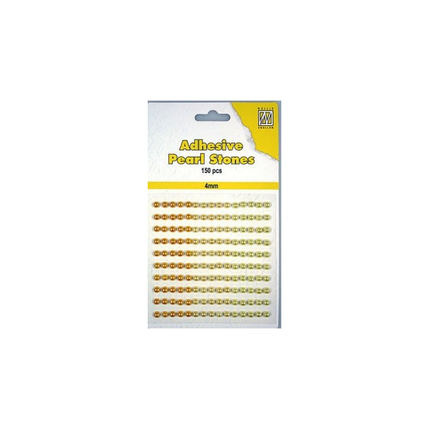 NS Selvkl�bende halvperler gul-guld nuancer 4 mm 150 stk