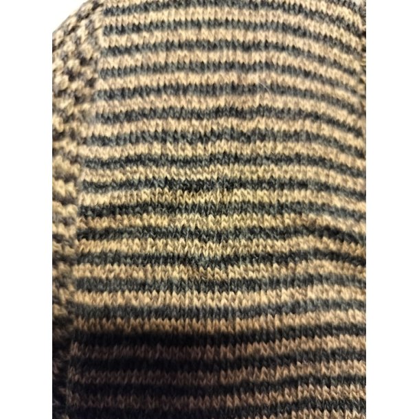 Beige-sort meleret stribet 10cm tubestrik 1m