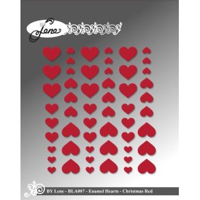By Lene Enamel hearts Juler�d 54 stk 11x13, 8x10 & 5x6mm