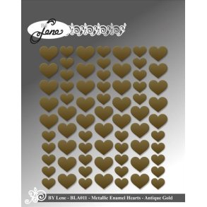 By Lene Enamel hearts Gold 70 stk