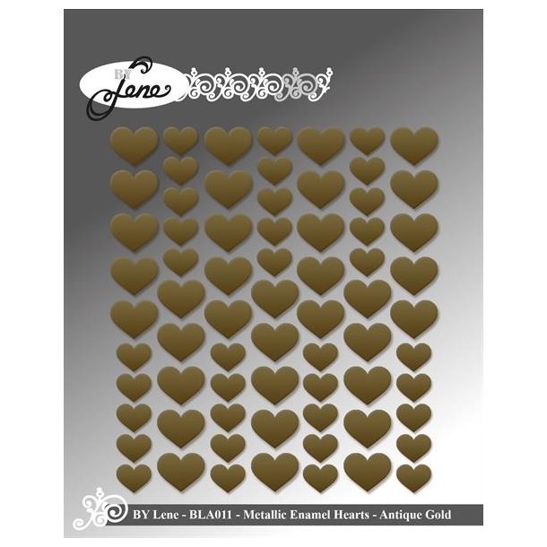 By Lene Enamel hearts Gold 70 stk