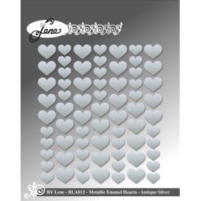 By Lene Enamel hearts Silver 70 stk