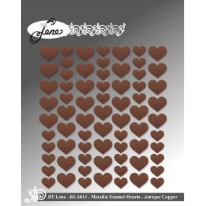 By Lene Enamel hearts Copper 70 stk