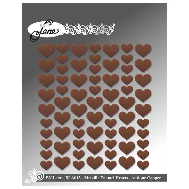 By Lene Enamel hearts Copper 70 stk