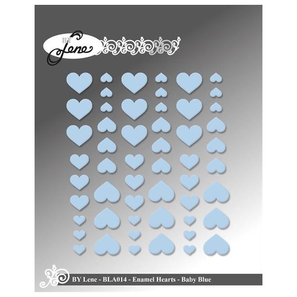 By Enamel hearts Baby bl� 54 stk