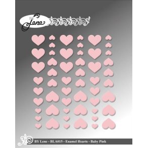 By Lene Enamel Hearts Baby pink 54 stk
