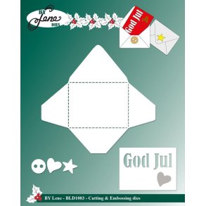 By Lene dies Envelope with text Kuvert 9,6x9,3cm