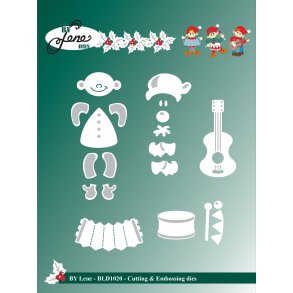 By Lene dies Christmas elves Guitar 2,4x5,4cm