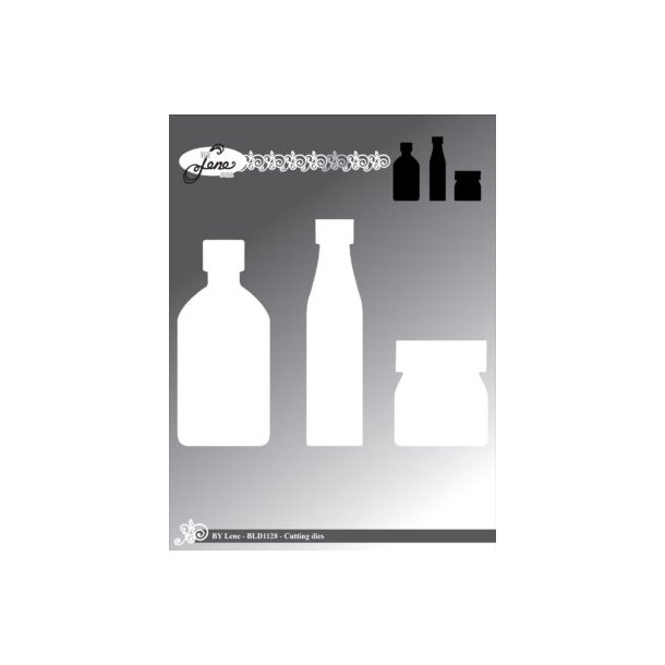  By Lene Dies Flaskekort St�rste 4,25x9,5cm  INCL. VEJLEDNING