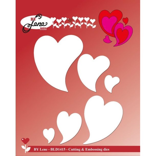 By Lene dies Hjerter St�rste: 4,8x5,5cm