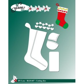 By Lene dies Christmas sock 4,3x8,6cm