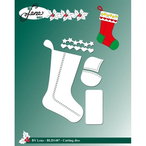By Lene dies Christmas sock 4,3x8,6cm