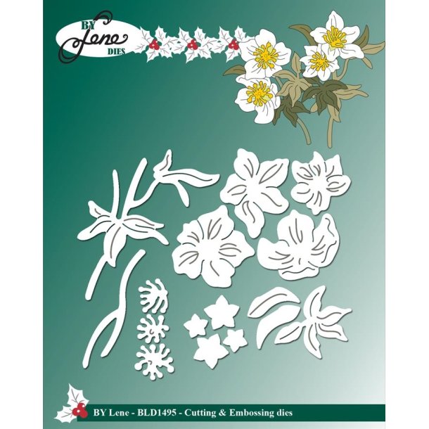By Lene dies Christmas rose Samlet: 8,7x7,4cm