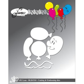 By Lene dies Happy balloon Smiley ballon 3,1x4,2cm
