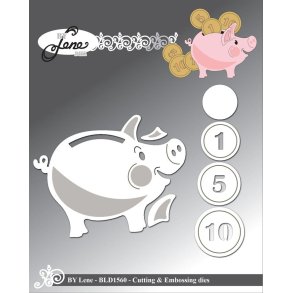 By Lene dies Piggy Bank Gris 7,8x6,3cm