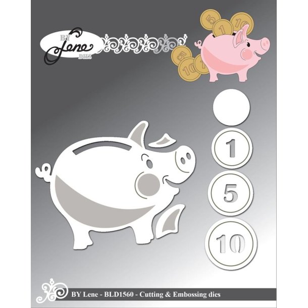By Lene dies Piggy Bank Gris 7,8x6,3cm