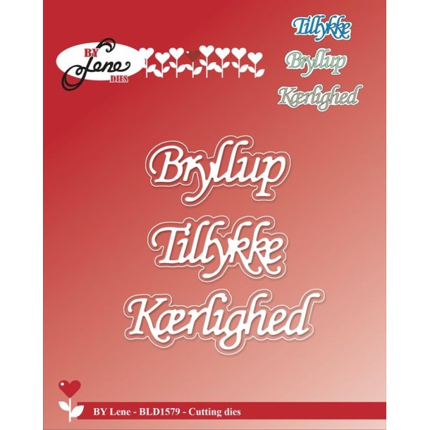 By Lene dies Danske tekster Tillykke 4,8x2,2cm