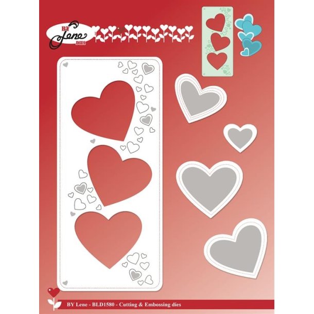 By Lene dies Slim hearts 9x20cm