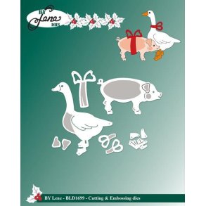 By Lene dies Christmas duck and pig And: 3,7x5cm