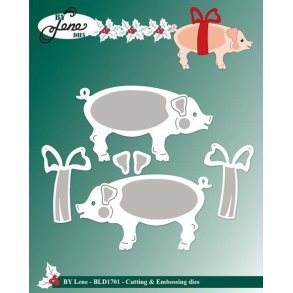 By Lene dies Large christmas pig St�rste: 7,6x4,2cm