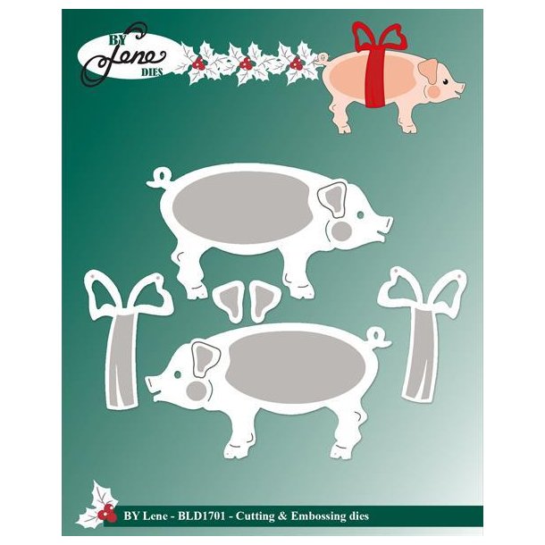 By Lene dies Large christmas pig St�rste: 7,6x4,2cm