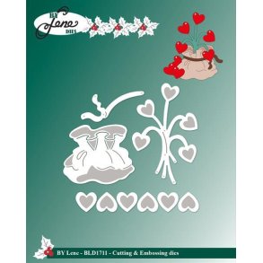By Lene dies Heart stalks Hjerte stilke 4,4x6,8cm